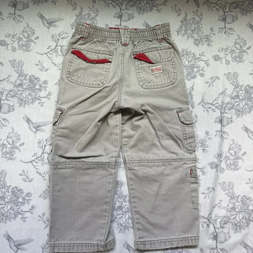 Vtg Y2K Old Navy Baggy pull on cargo pants Gray size 4T Gorpcore Relaxed Fit